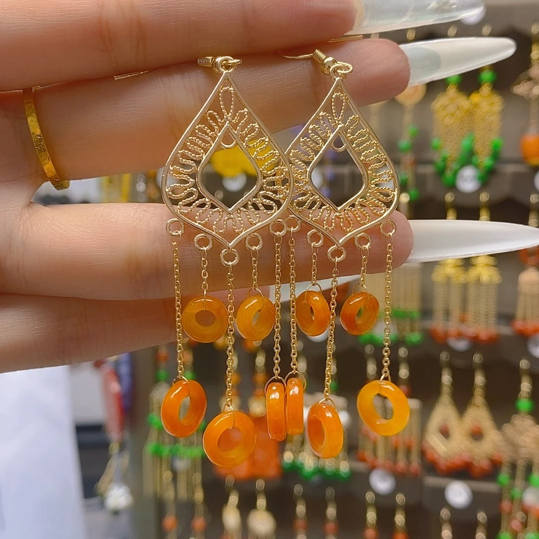 翡翠合金耳饰翡翠