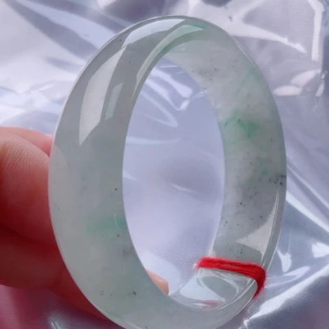 翡翠手镯未镶嵌54贵椭圆无纹裂48小时鉴冰乌鸡