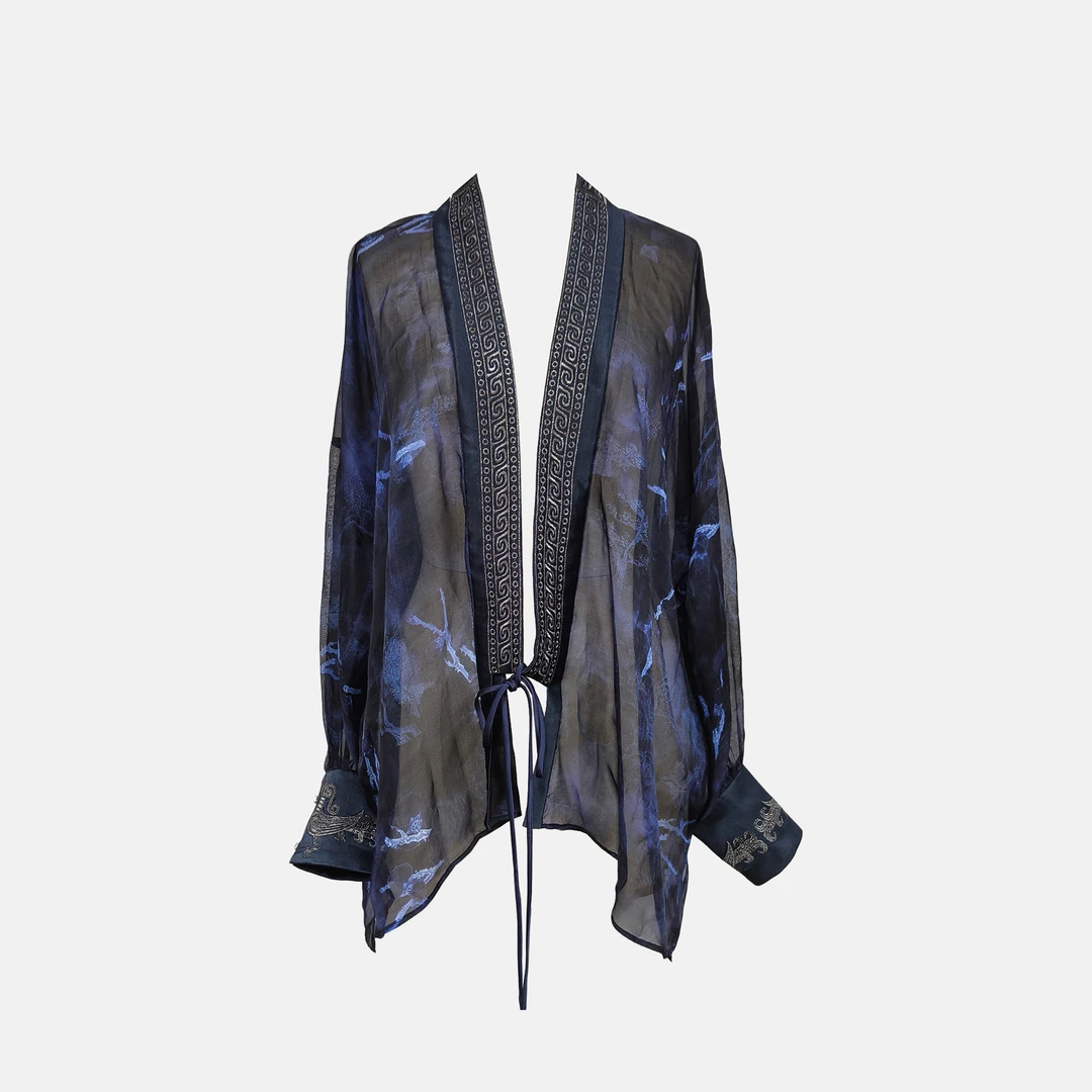 【1錾绣浮华】盘金绣雪纺外披DB-S250068