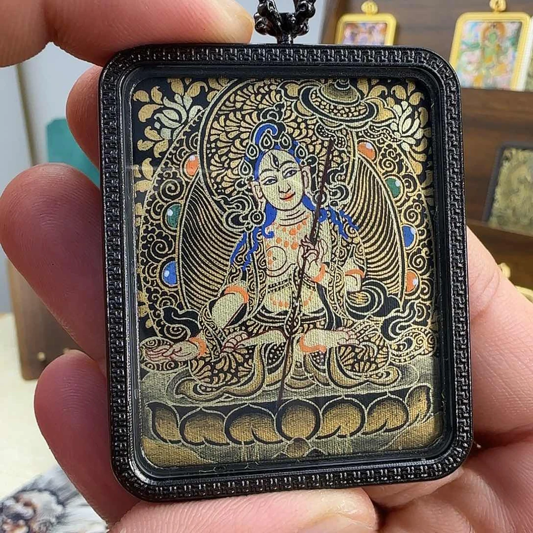 黑金热贡纯手绘大白伞