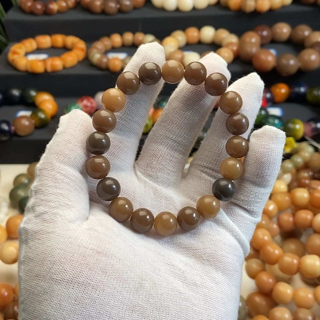 吊坠菩提根/象牙果10mm奶茶黑珍珠