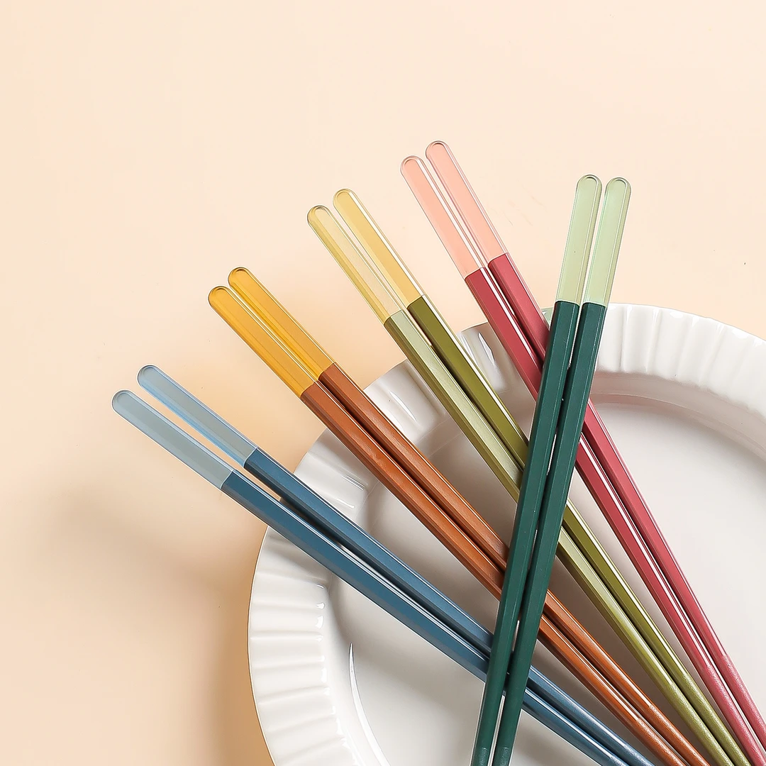 川岛屋合金筷子家用高档抗菌防霉分人家庭专用一人一筷可进洗碗机