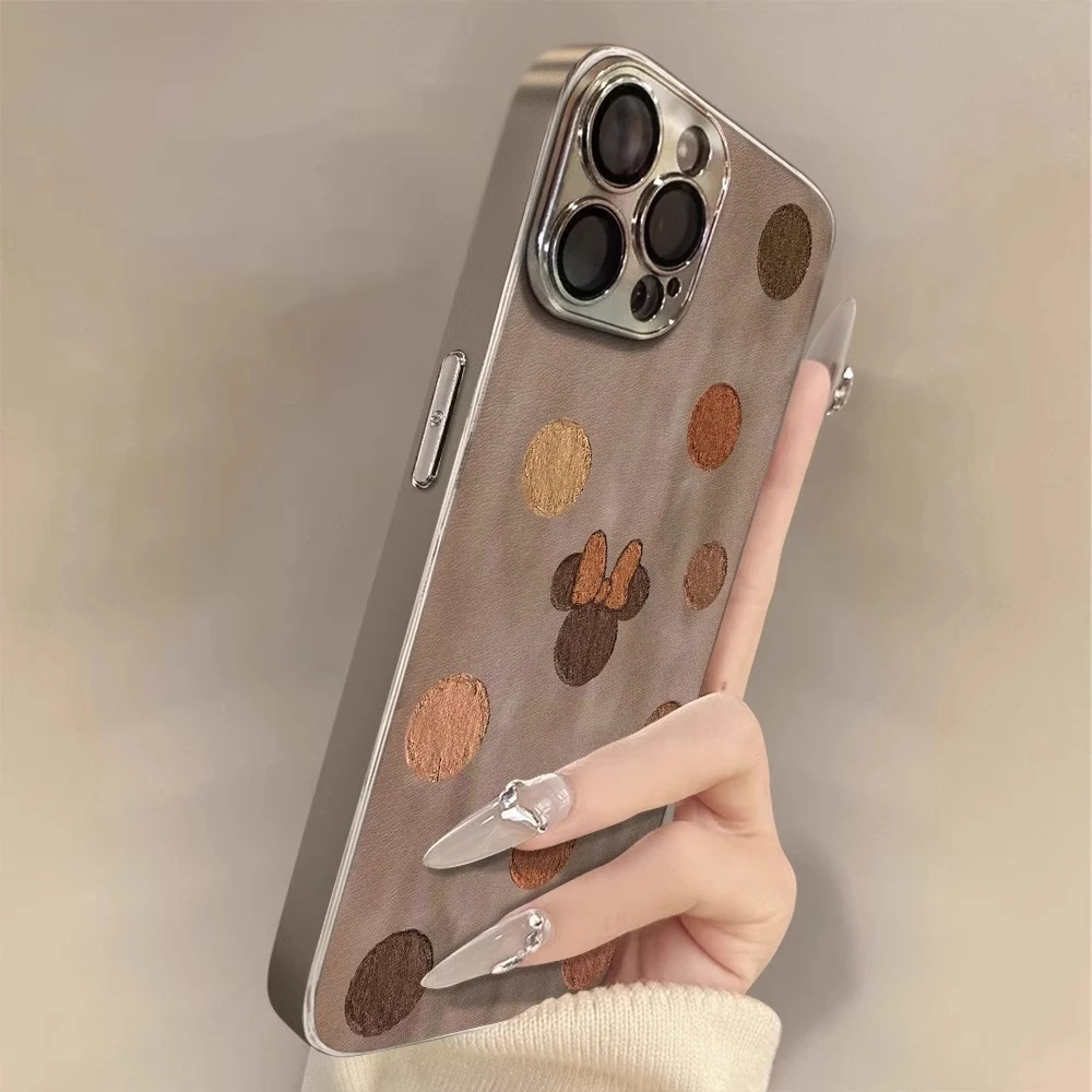 波点米妮适用苹果16promax手机壳新款男女彩绘iphone15pro保护套