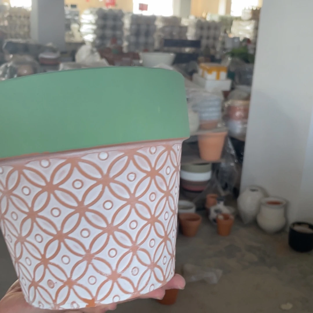 【闪购商品】红陶微瑕绿边铜钱18-16