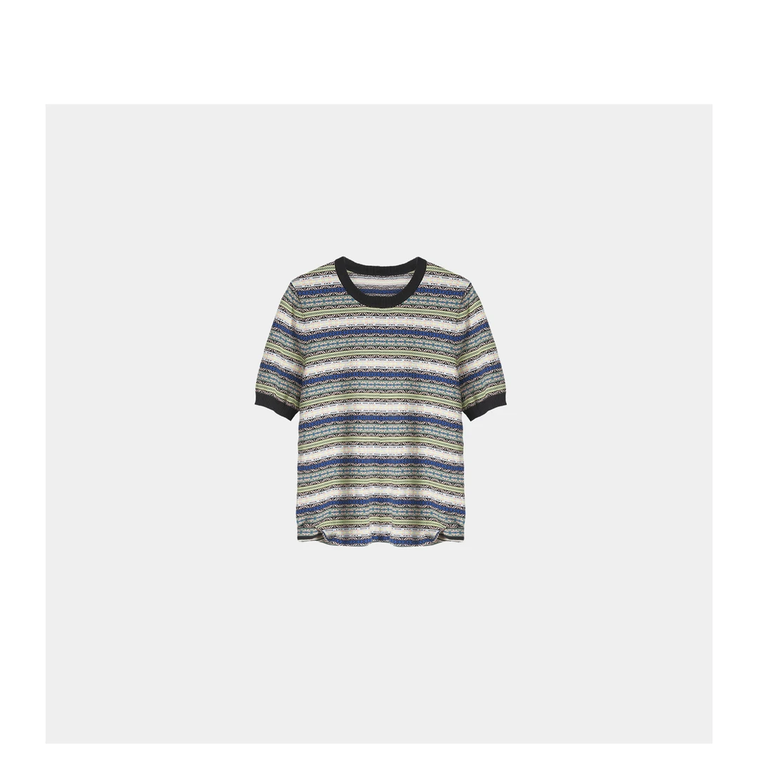 【拾米】陆一口定制费尔岛短袖针织衫