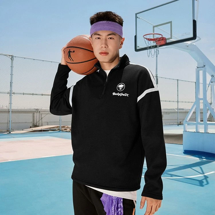 乔丹运动卫衣男冬季加绒保暖宽松篮球运动套头衫男QDAWD3254141B