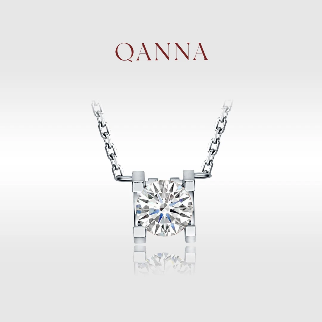 QANNA【大钻牛头】【40分主钻】轻奢经典设计款钻石锁骨链项链AY