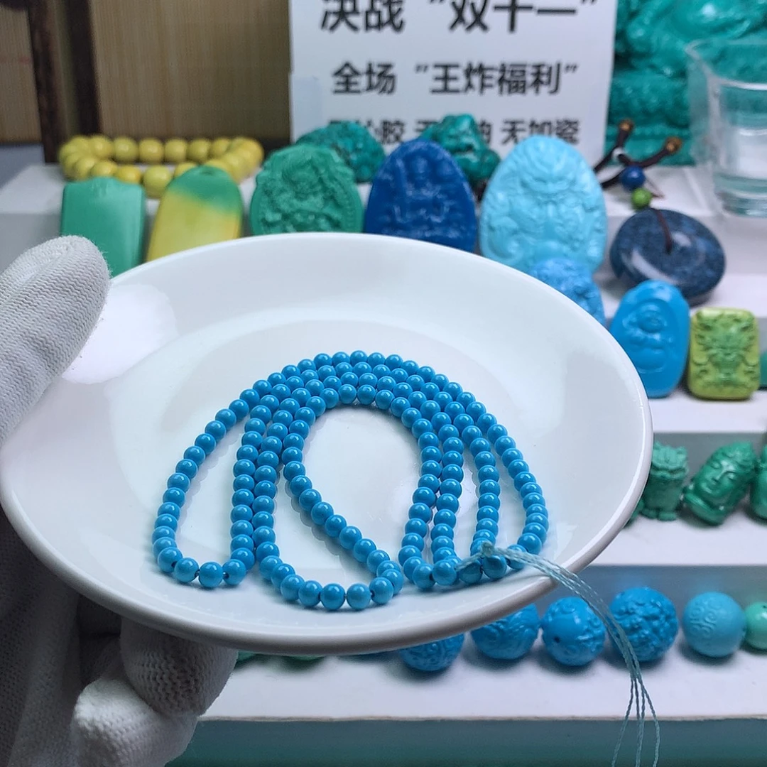 湖北发货批发精挑绿色矿原创手串108雕刻多样性发货 以介绍为准