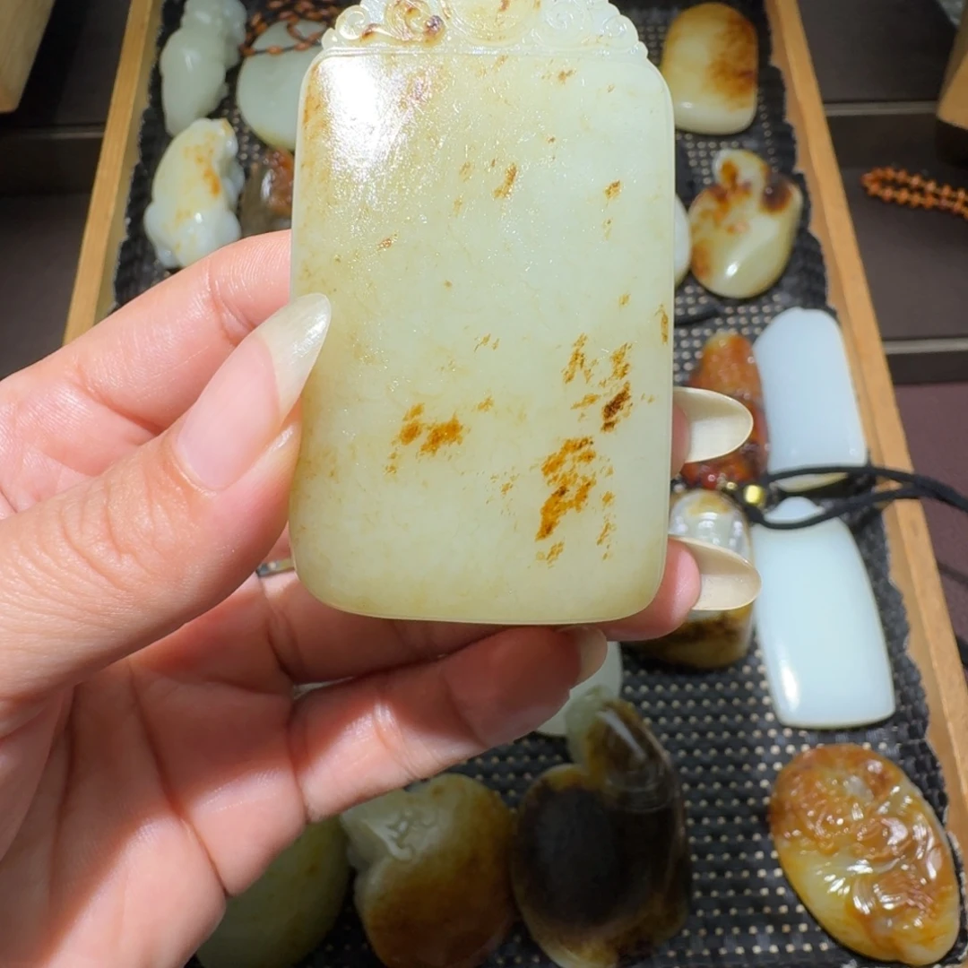 和田玉银S925镶嵌吊坠(不含链)