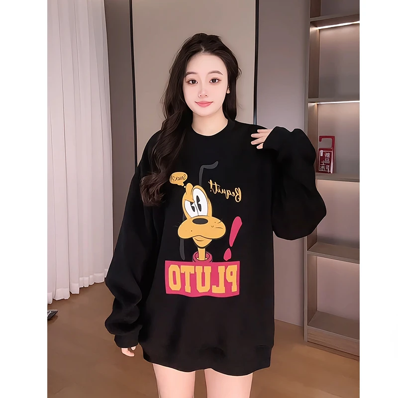 【加绒】小黄狗衣服宽松卫衣女长袖新款潮流大码百搭设计感