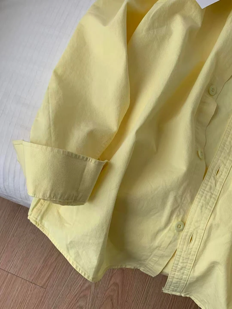 100%纯棉衬衫女叠穿单穿宽松百搭显瘦衬衣外穿开衫小个子长袖上衣