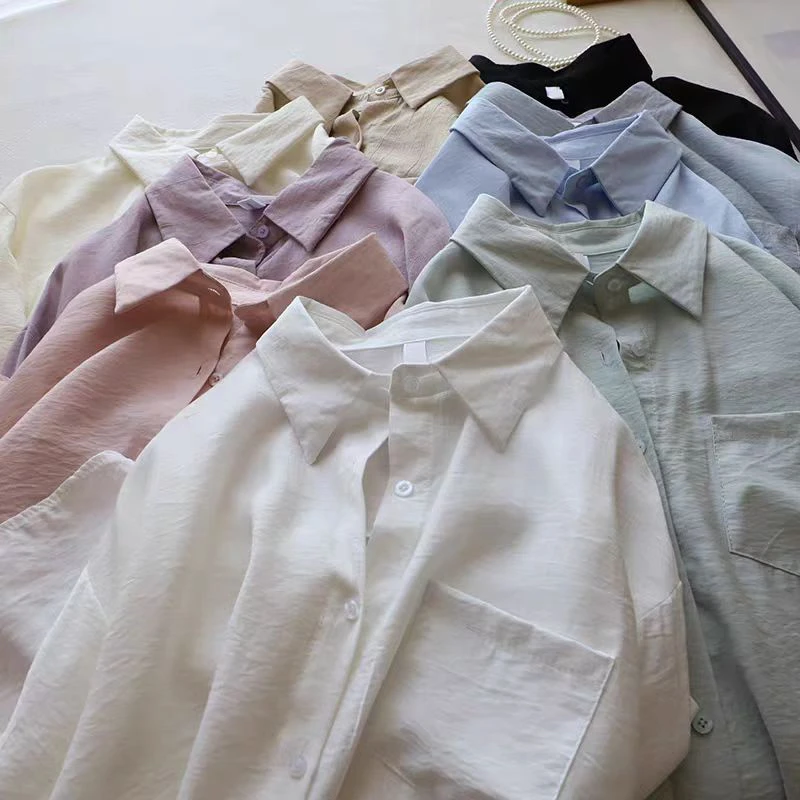 【公主屋】冰丝长袖衬衫5016