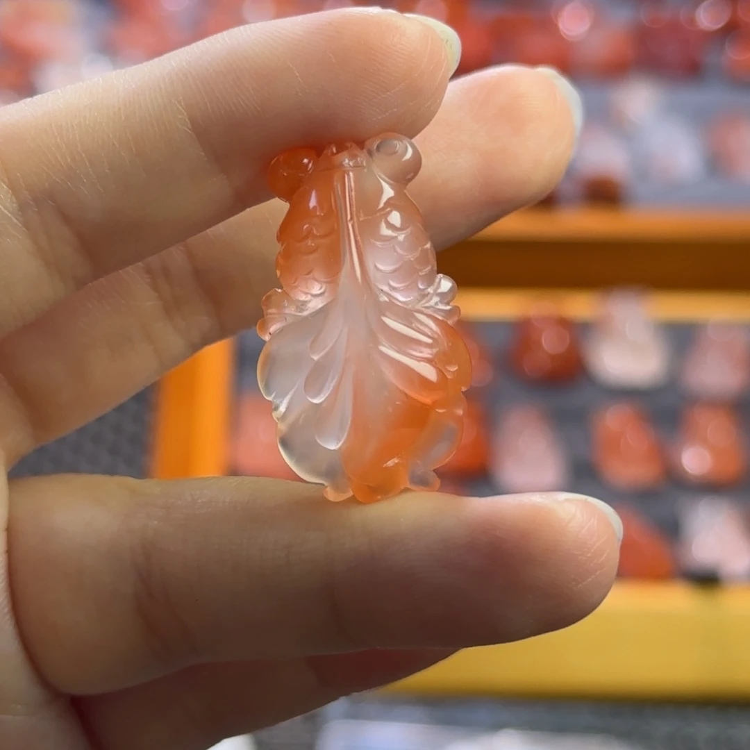 南红玛瑙未镶嵌珠宝半成品金鱼