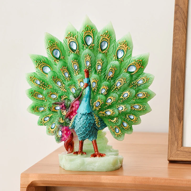 欧式现代孔雀爱侣创意家居工艺品摆件客厅装饰品婚庆摆件