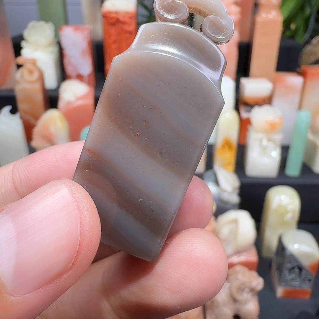 印石老挝石如意纽