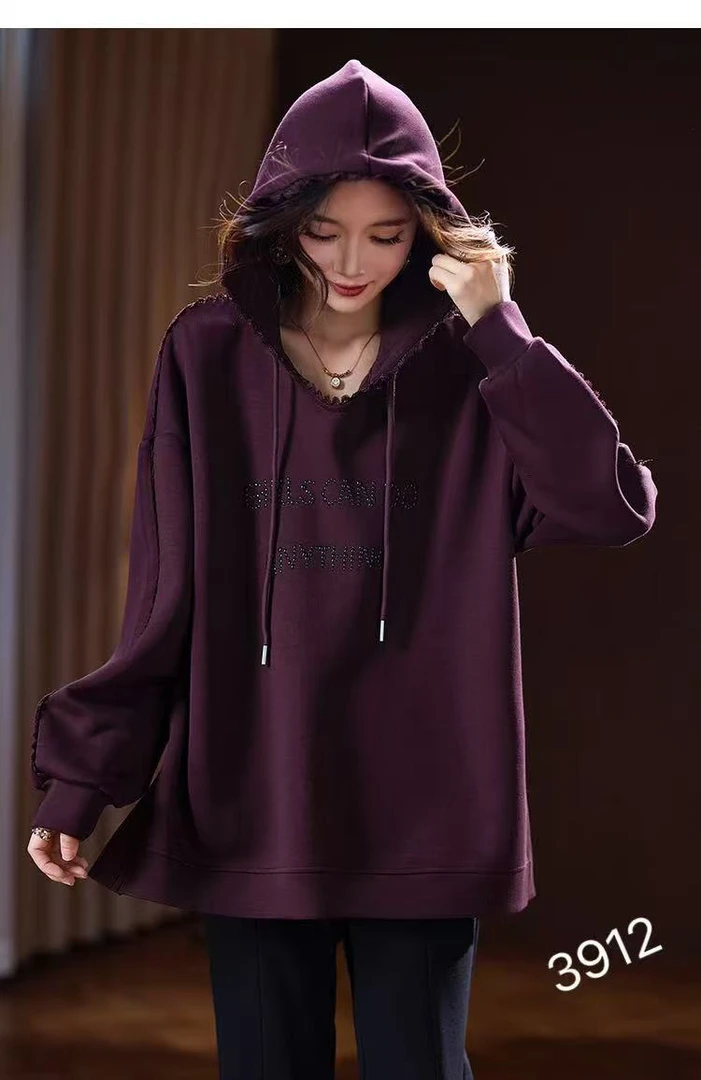 【丽丽家】2025春季新款欧货重工蕾丝边潮牌卫衣3912