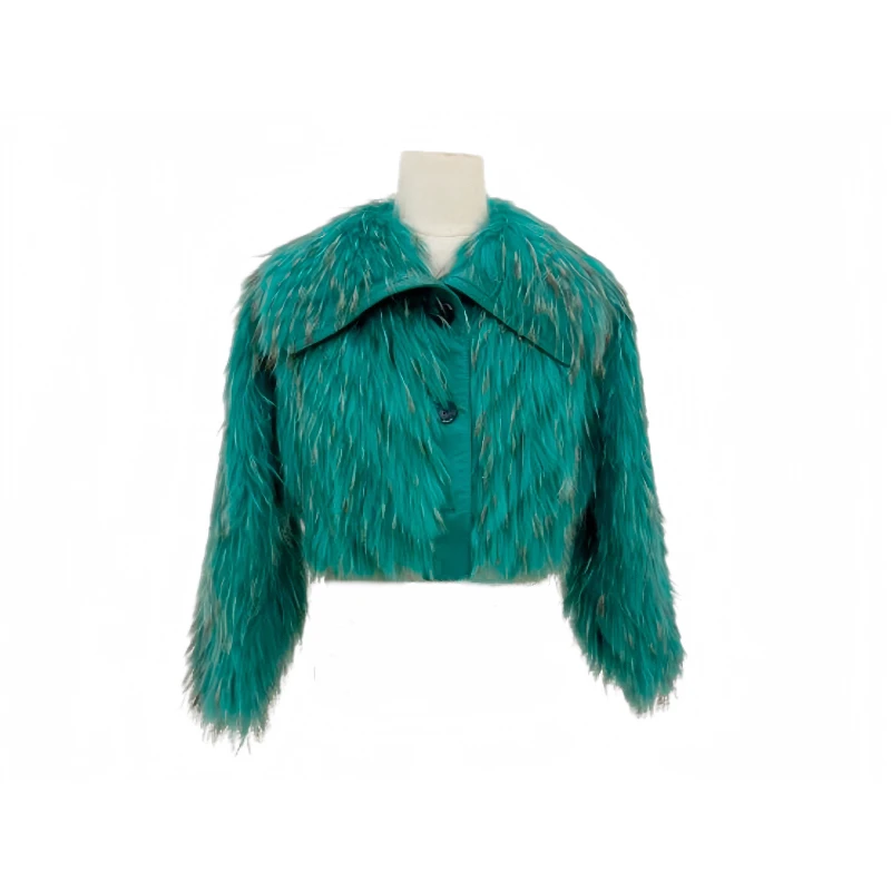 火烈鸟--心动女郎原版大翻领冬季设计师轻奢皮草时尚毛皮草气质