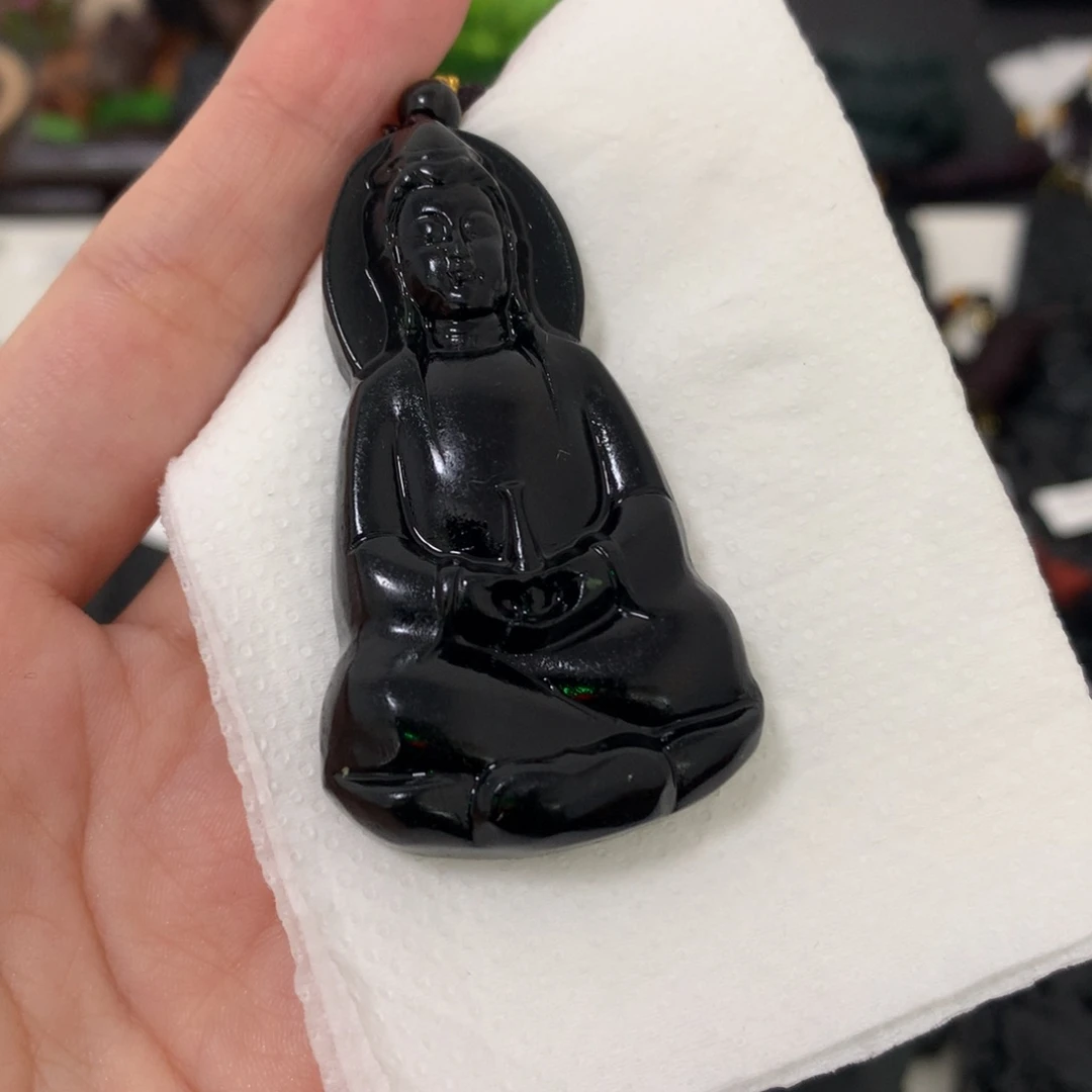 大****天然缅甸a货钢琴黑挂件