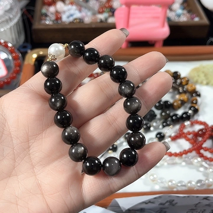 合金水晶手链贝珠银曜