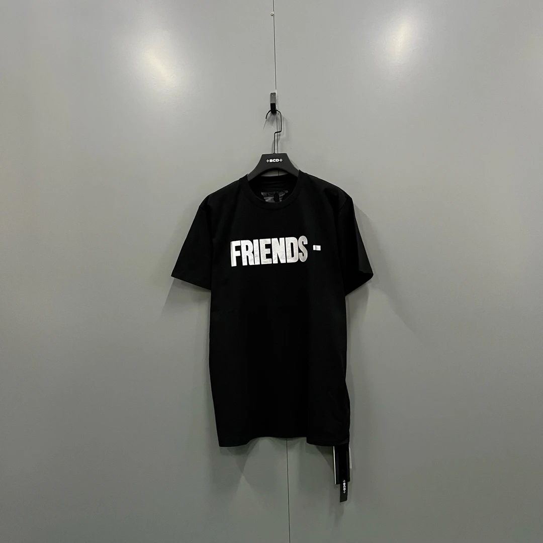 未使用 maje （zz3）VLONE 银色大logo印花短袖 M码-XL码/bc018548