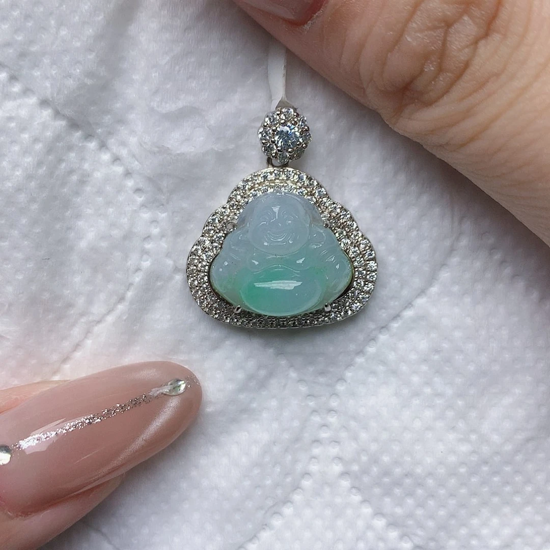 颈饰银S925镶嵌翡翠