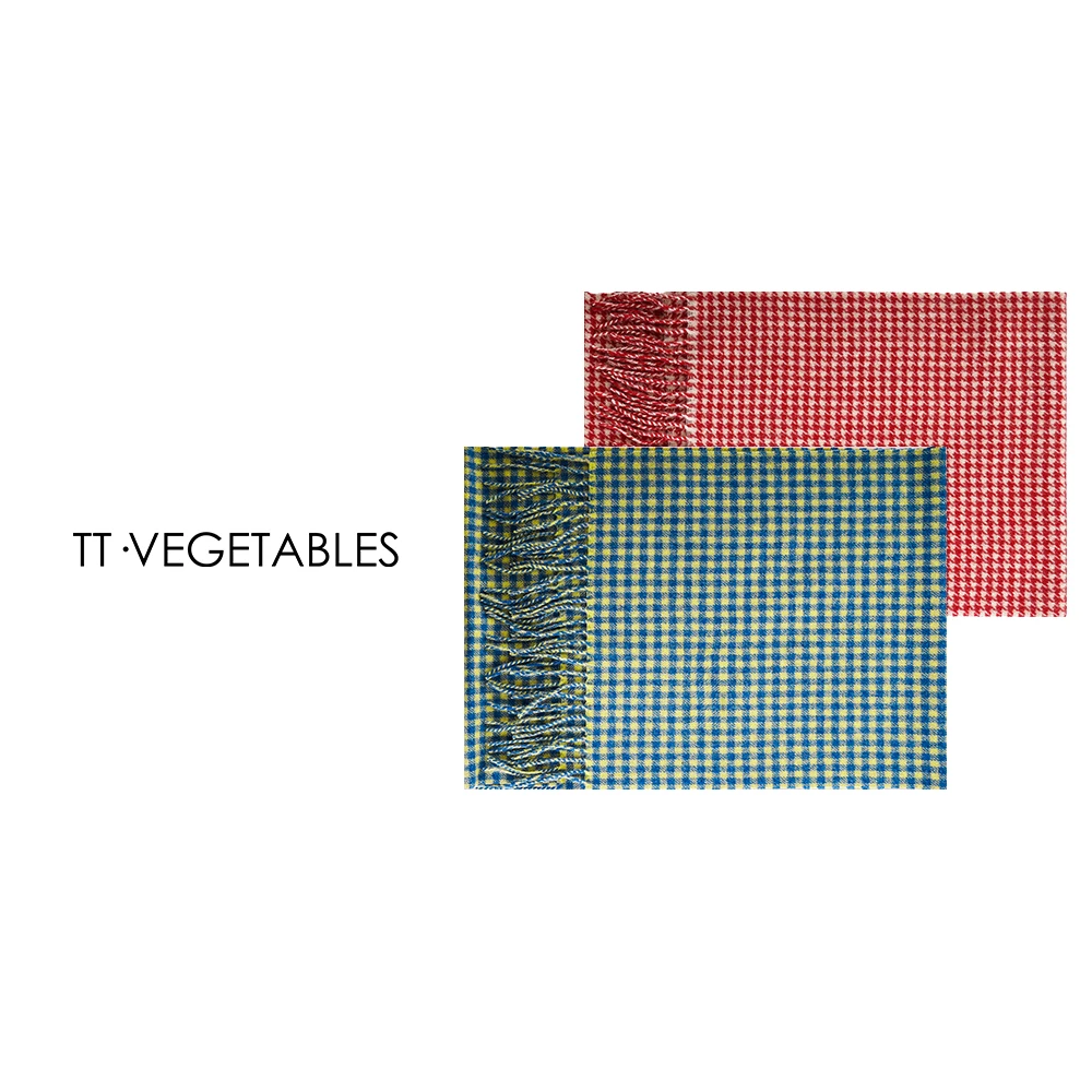 TT・VEGETABLES  100%羊毛千鸟格子保暖围巾冬季双面ins风522519