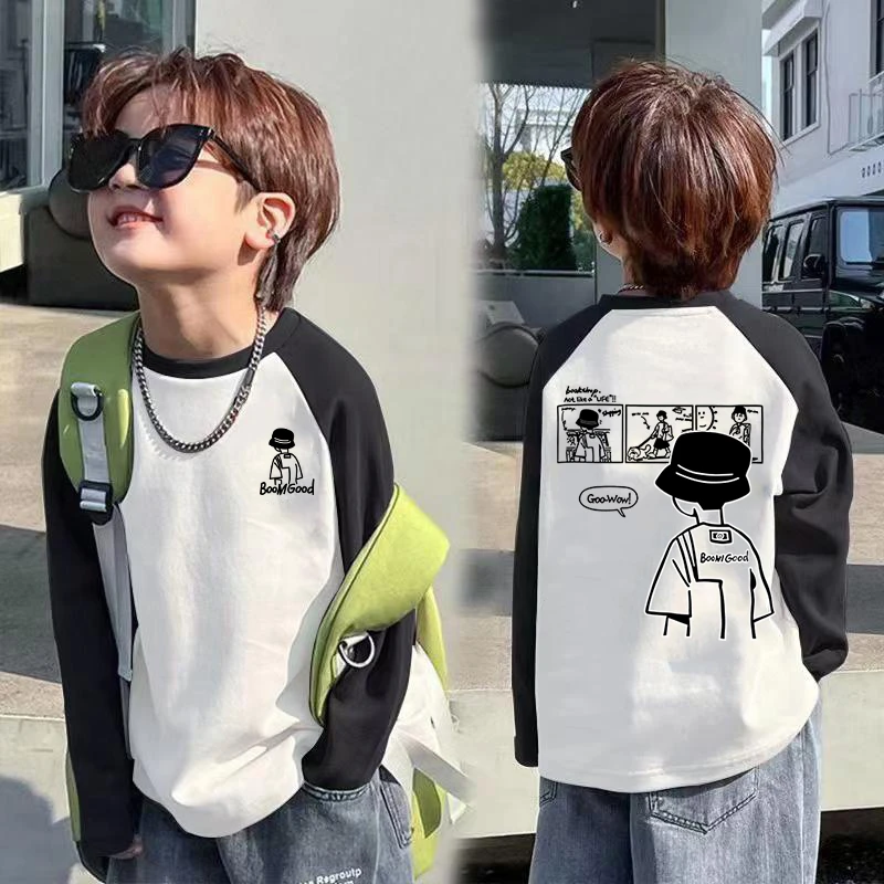 男童打底衫纯棉秋装2025新款儿童长袖t恤上衣秋季中大童圆领内搭