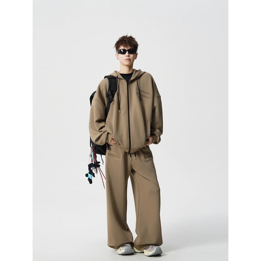 美式oversize重磅潮牌运动连帽卫衣套装男女秋季休闲宽松两件套