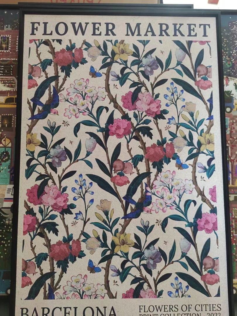 植物花卉风床头挂画打印油画布画芯装饰画海报