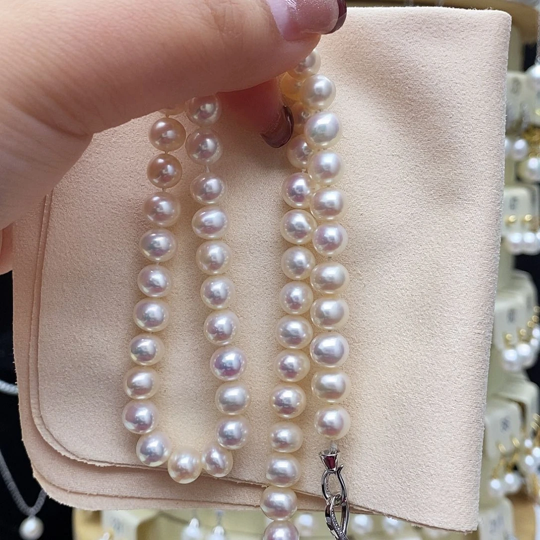 淡水珍珠项链银S925镶嵌
