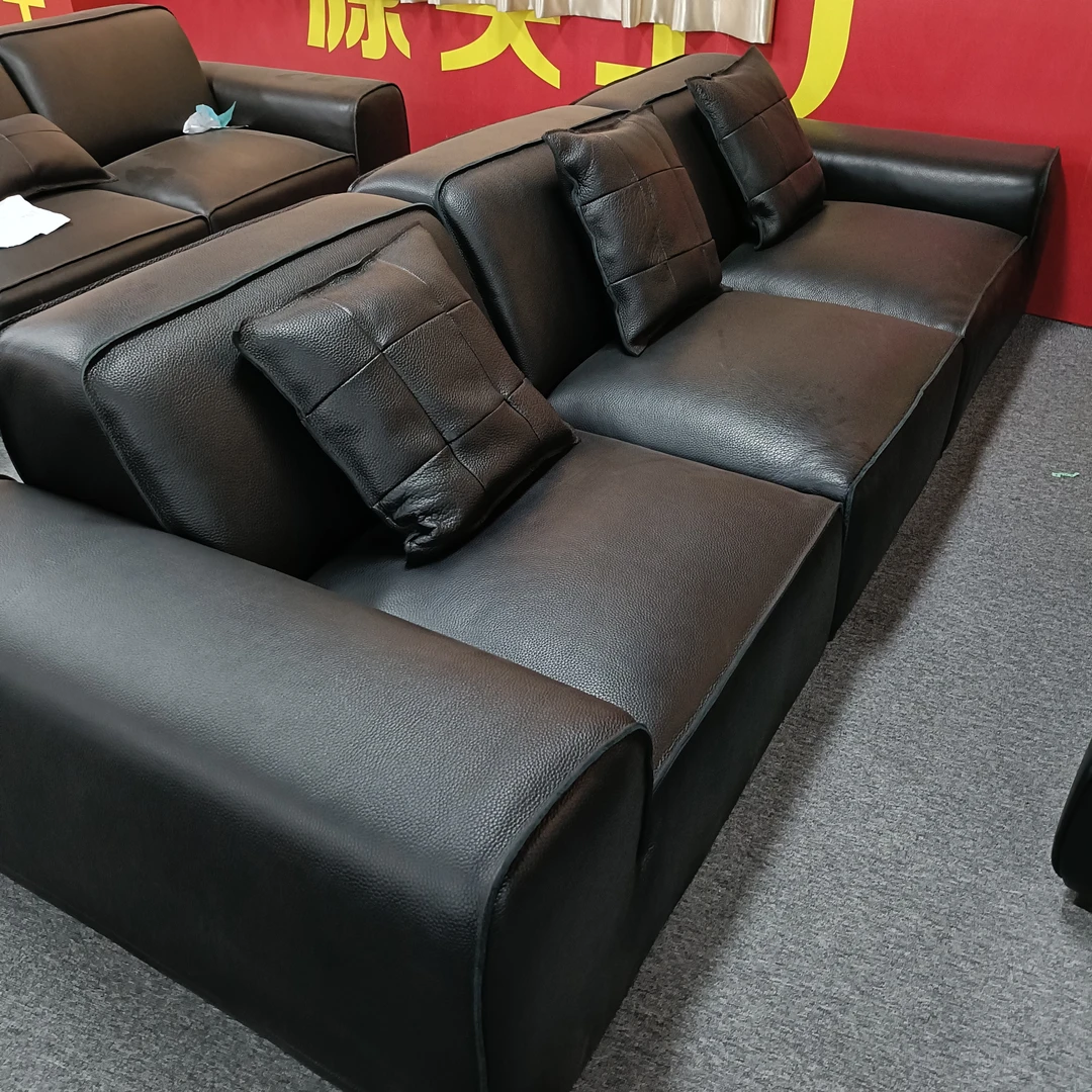 大黑牛全皮3.5厚度全青皮超厚轻奢家用创意简约头层牛皮极简