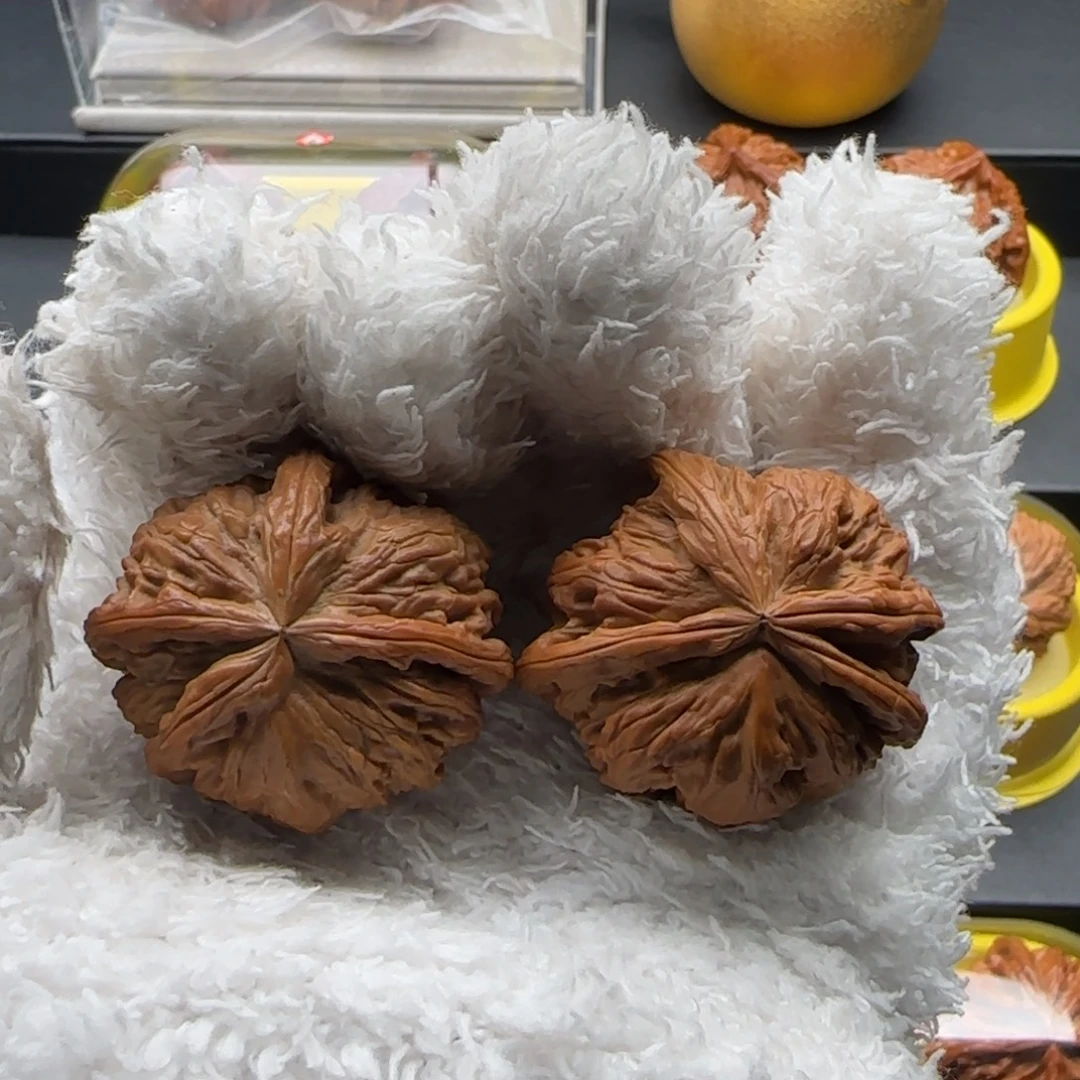 把件文玩核桃白狮子四棱挂角全40