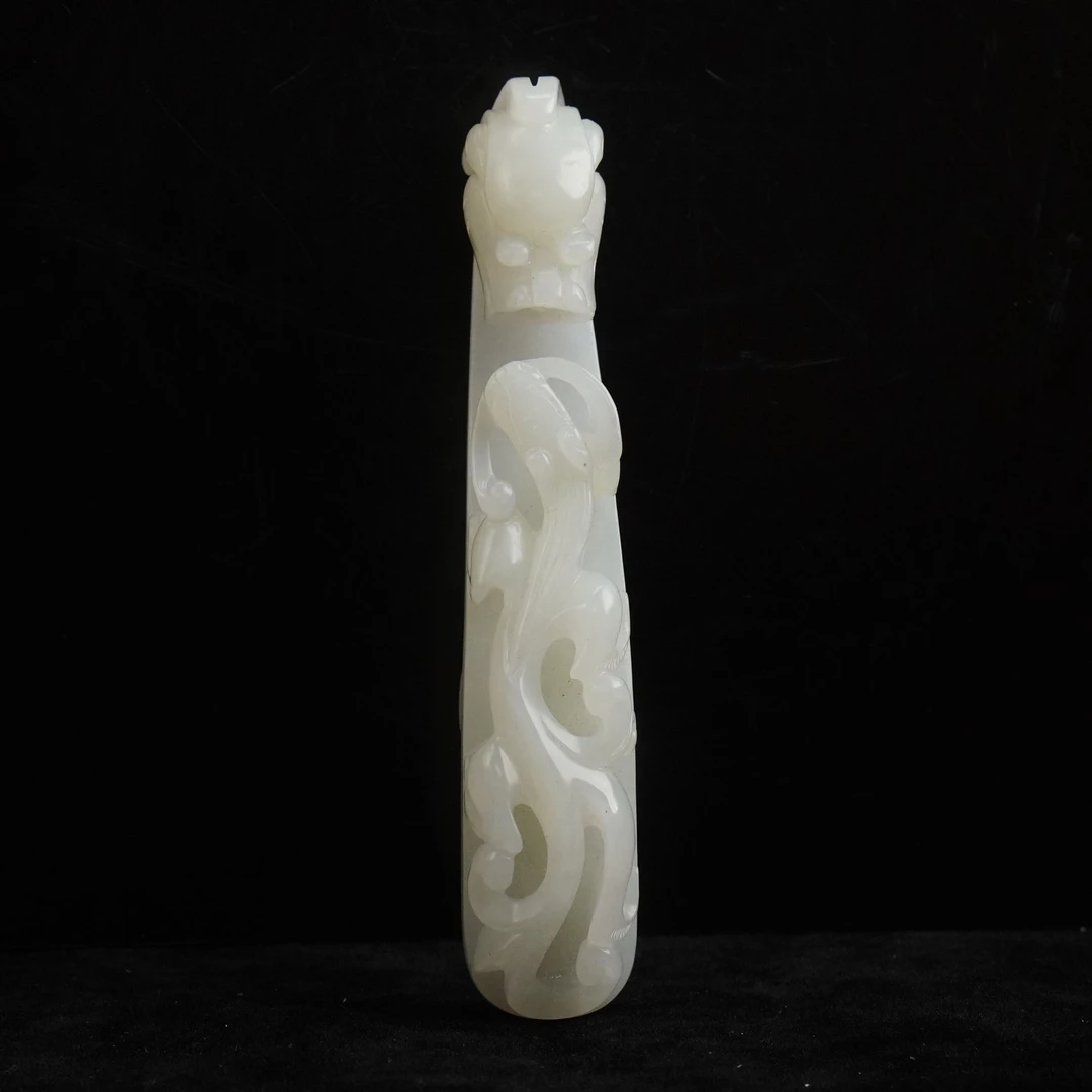 【清】白玉龙钩（长11.5cm宽2.1cm重72g）QTY494