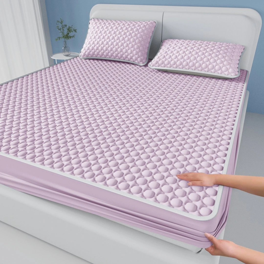 夏季乳胶冰丝凉席三件套家用双人冰丝软席床笠款可机洗宿舍空调席