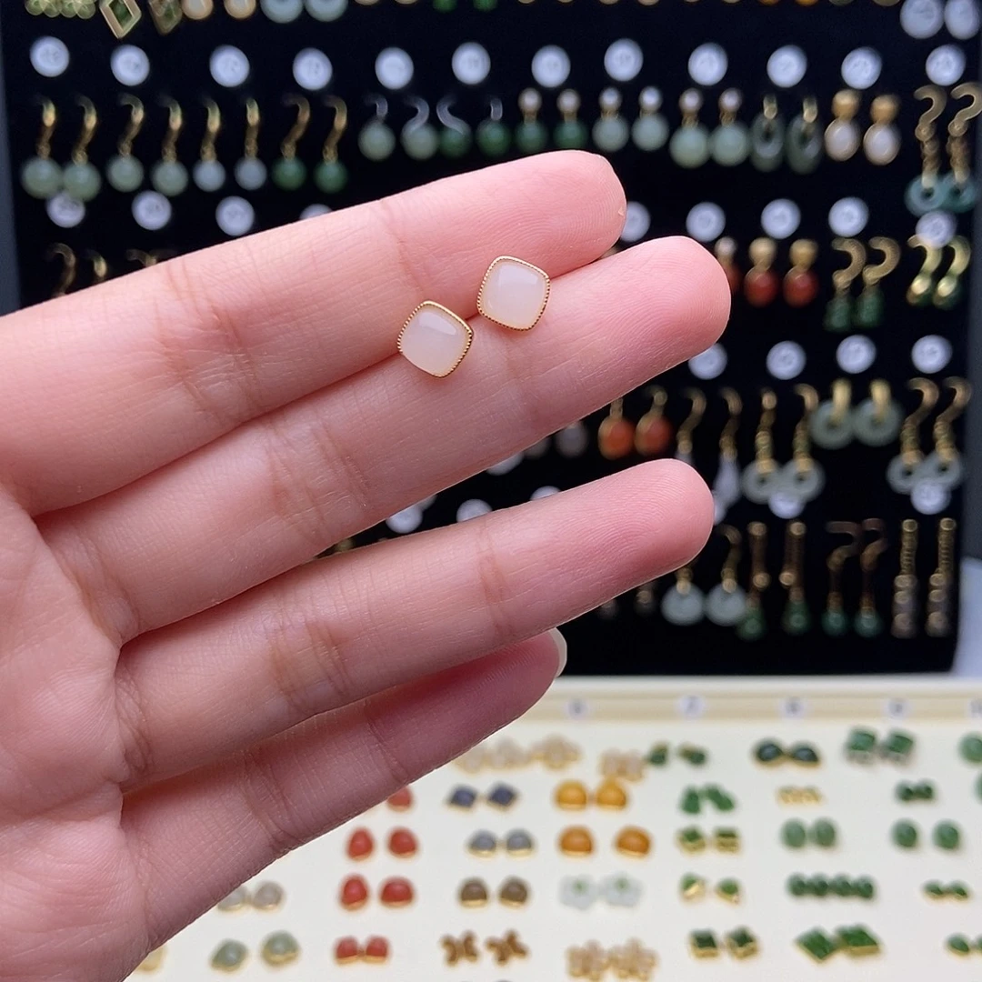 和田玉银S925镀金镶嵌手链