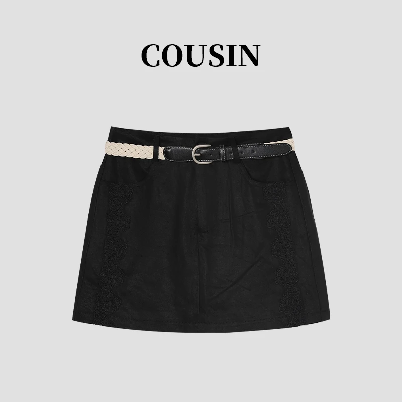 D.cousin 夏季简约a字半身裙女高腰显瘦时尚百搭包短裙  3170