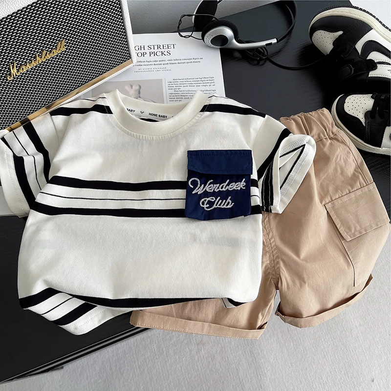 男童夏装套装韩版洋气男宝宝薄款短袖两件套夏季帅气小童婴儿童装