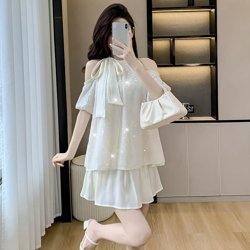 小香风雪纺衬衫半身裙女士两件套夏季2025年新款法式气质时尚套装