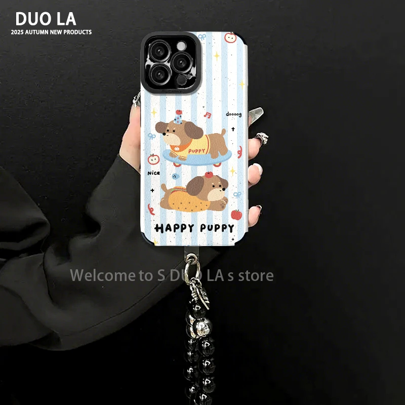 腊肠狗适用苹果17vivo华为oppo小米15瞳眼全包小羊皮手机壳女款