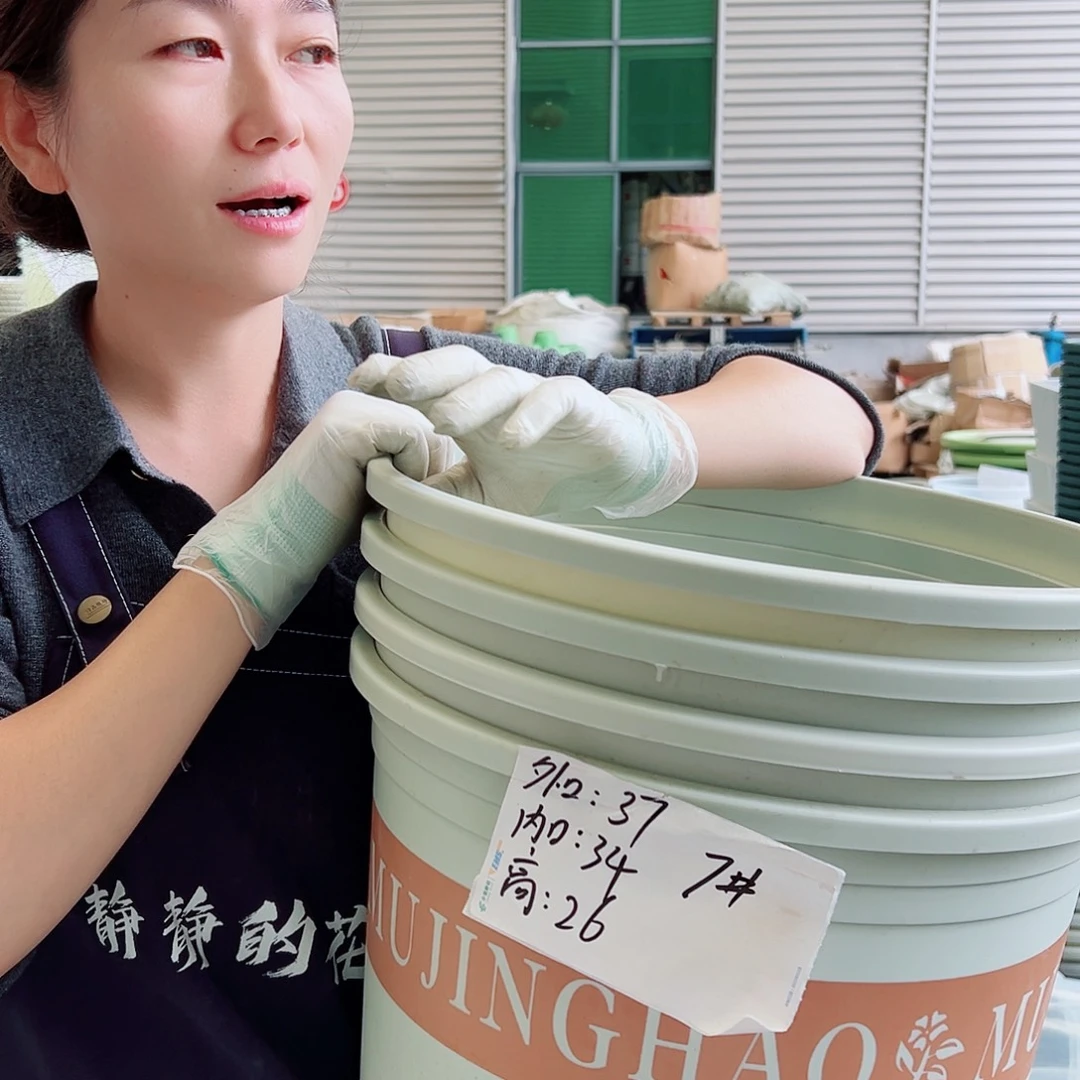 加仑盆矮胖7#米白4个无托