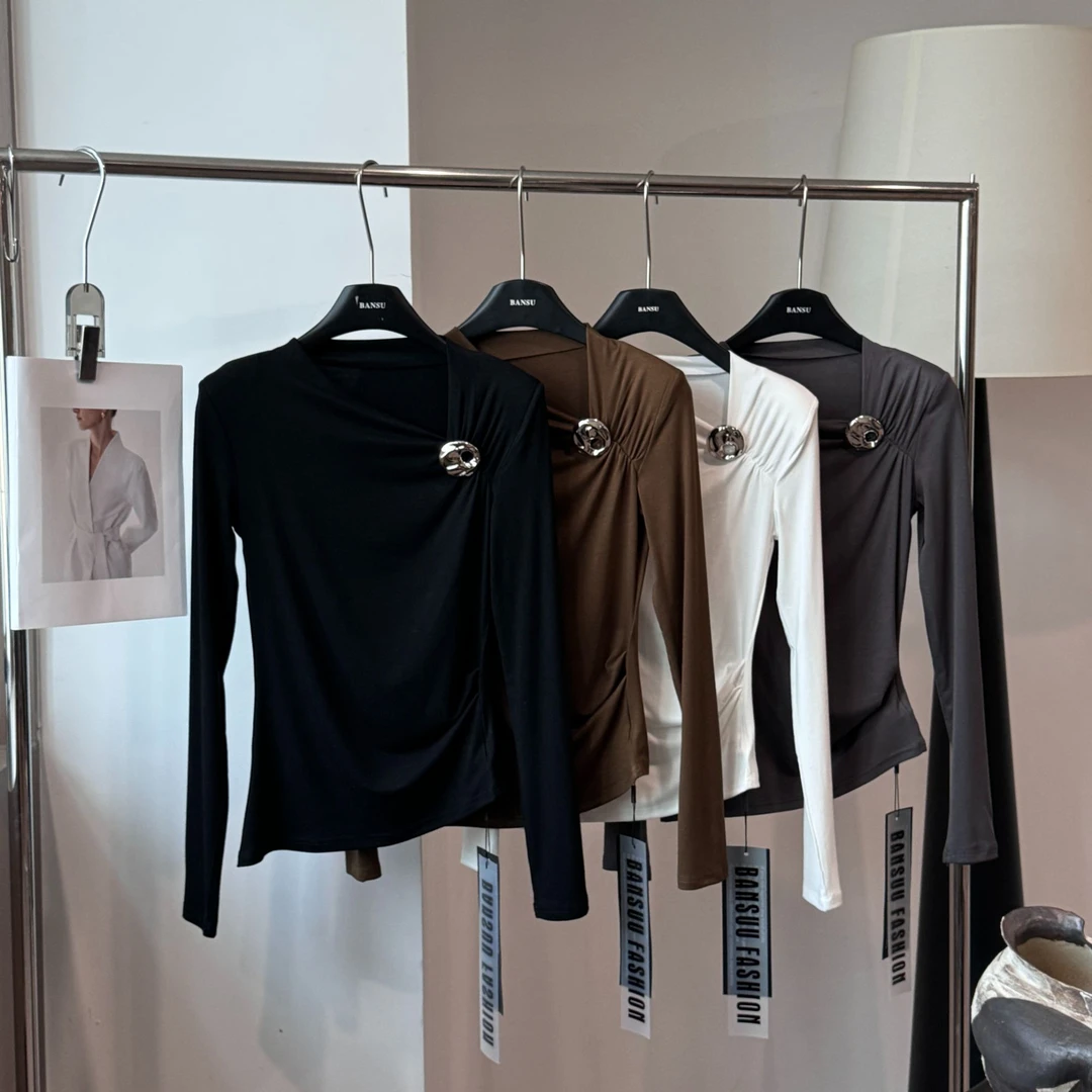 X619春款显瘦气质长袖网红针织时尚百搭修身