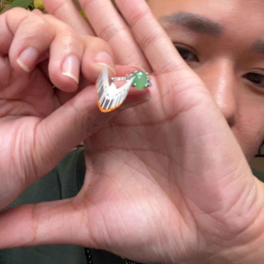 翡翠银S925镶嵌戒指