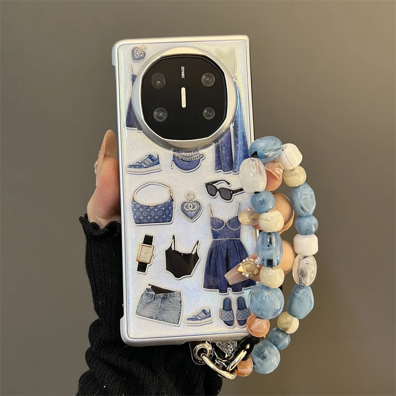 创意穿搭彩绘适用华为matex6/x5典藏版折叠屏手机壳matex3链条女