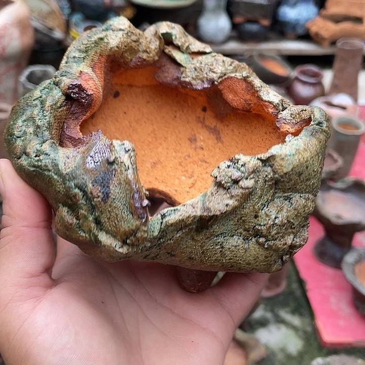 手工粗陶高温花盆
