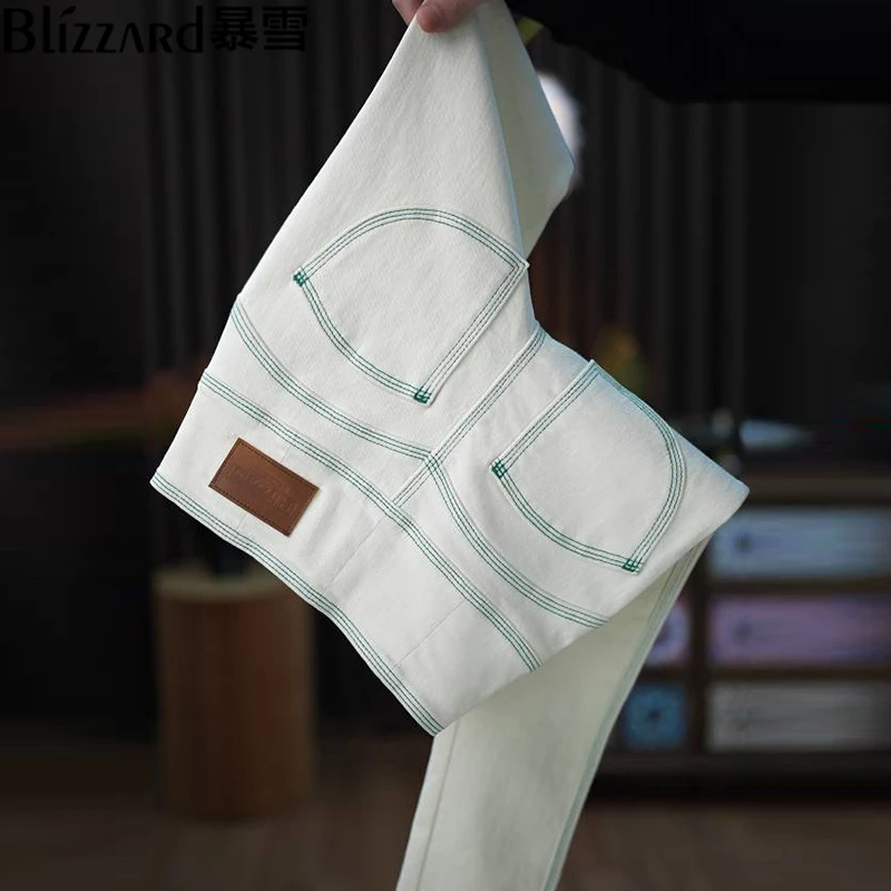 【胡椒白】三防米白色蜜桃臀高腰牛仔裤女2025春季新款提臀小脚裤女