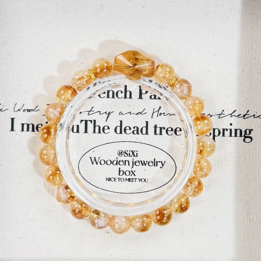 黄塔晶 925银配 8mm手链