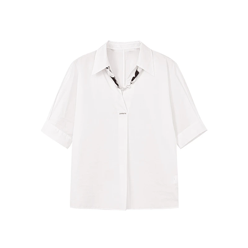 【达人专属】时尚优雅匹马棉衬衫N2108