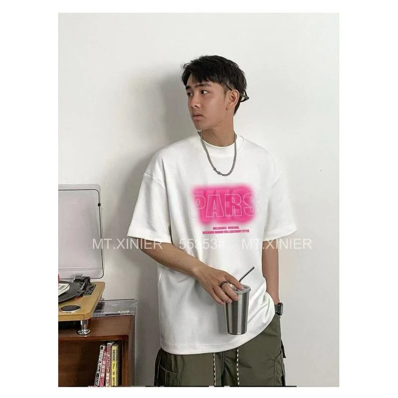 夏季短袖透气圆领印花T恤上衣港风印花t恤ins55353