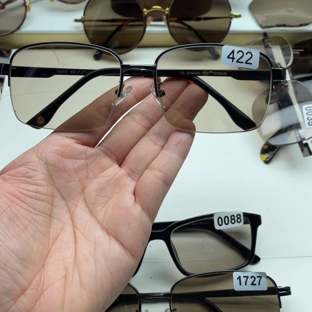 茶水晶半框眼镜 422