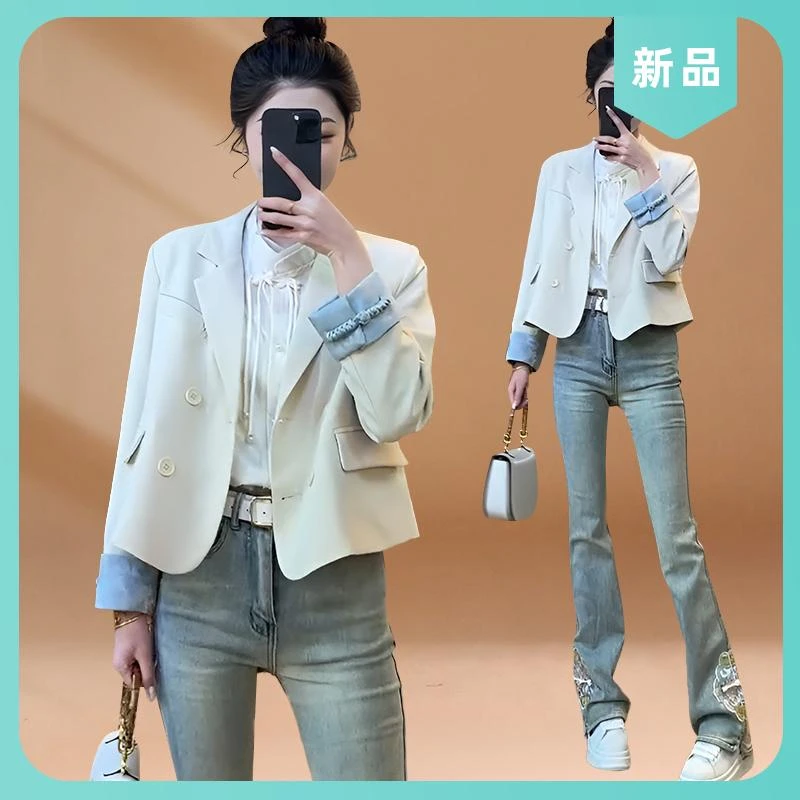 2025春秋新款新中式女装国风盘扣西装外套女爆款气质休闲短款上衣